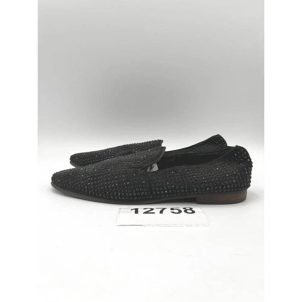 Steve Madden Loafers Mens Size 12 Black Excellent Rhinestone Smoking Slipper
